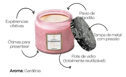 Vela Aromática Individual Gardênia - Brasfoot