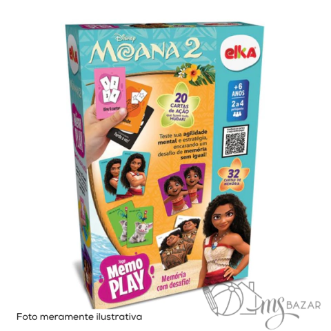 Jogo de Memória e Ação Play Moana Com 32 Peças - Elka