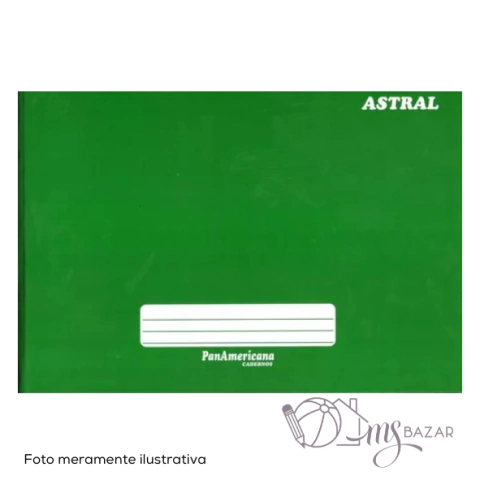 Caderno Brochura 1/4 Horizontal Capa Dura Verde 96 Folhas - Astral Panamericana
