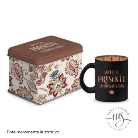 Caneca de Vidro Diamond Metalic Lata Você É Um Presente 300ml - Brasfoot