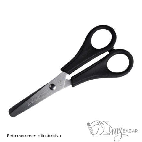 Tesoura Escolar Black Inox 13cm Com Cabo Plástico Preta - Leo e Leo