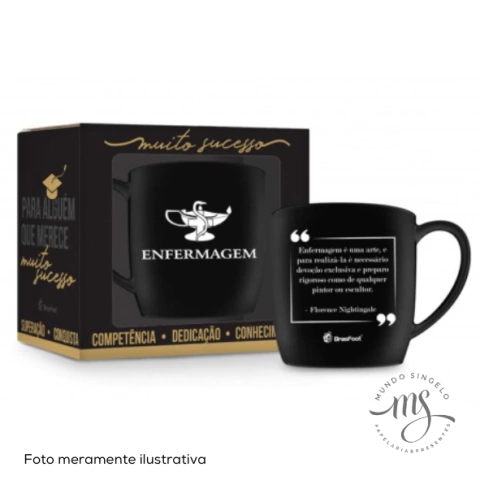 Caneca de Porcelana Urban 300ml Tema Enfermagem - Brasfoot