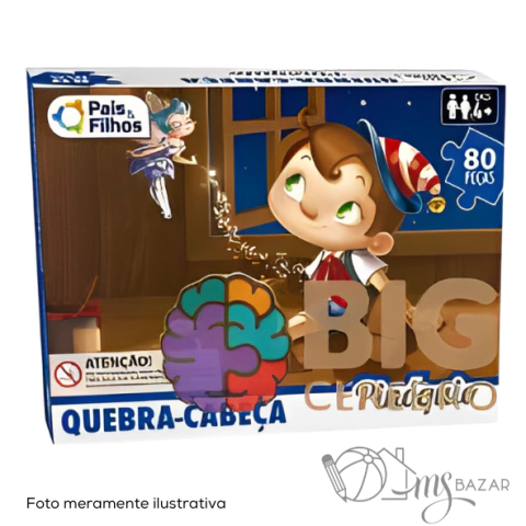 Quebra-Cabeça Pinóquio Com 80 Peças - Pais e Filhos