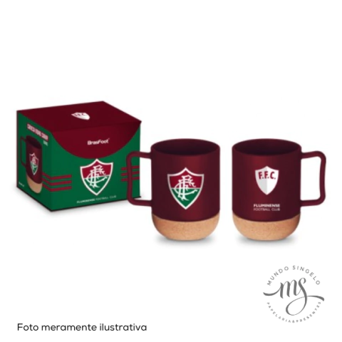 Caneca de Vidro Cork Times Fluminense 350ml - Brasfoot