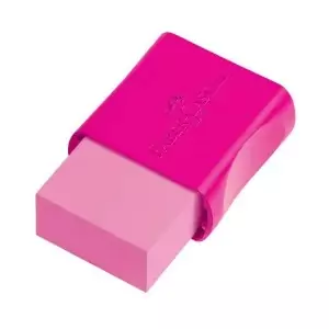 Borracha Rosa Max Pequena Plástica Com Capa - Faber-Castell