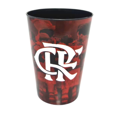 Copo Label Times Polipropileno Preto Cônico 400ml - Flamengo