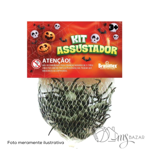 Conjunto de Enfeite Decorativo Kit Halloween Insetos Peçonhentos 12 Peças - Brasilflex