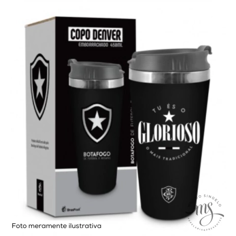 Copo Inox Denver 450ml Emborrachado Botafogo - BrasFoot Presentes