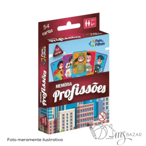 Jogo da Memória Profissões Com 54 Cartas - Pais e Filhos