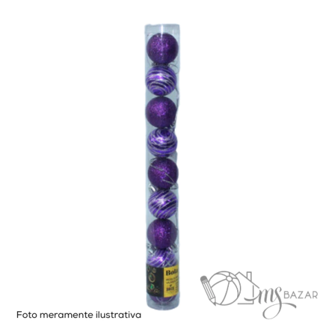 Conjunto de Bolas Natalinas Com Glitter 4cm Com 9 Unidades Cores Sortidas - Wincy