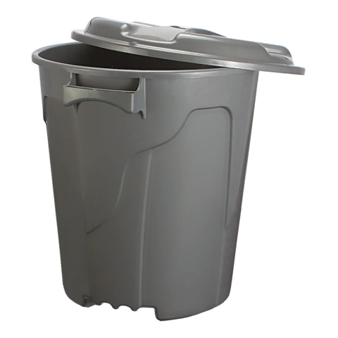 CESTO FECHADO REDONDO LIXEIRA COM TAMPA 30L CINZA