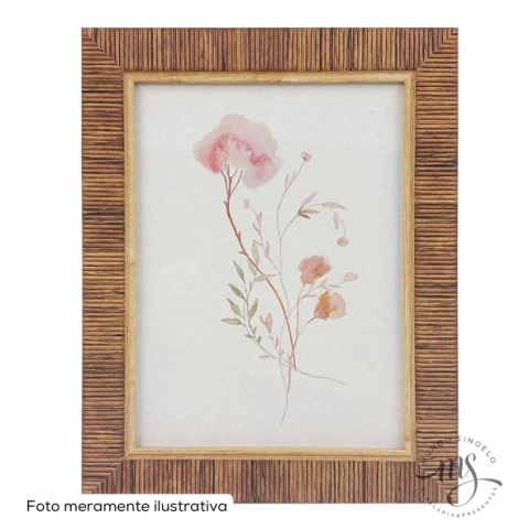 Porta Retrato em Poliestireno e Vidro 15x20 Marrom - Mart