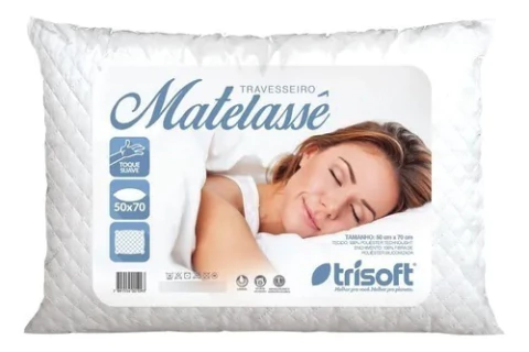 Travesseiro Antialérgico Matelassê 50x70cm - Trisoft