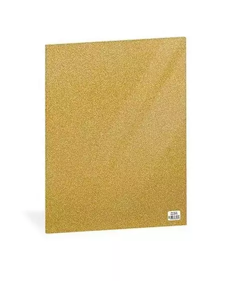 Placa de Emborrachado EVA Com Glitter Dourada