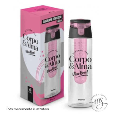 Garrafa Com Infusor De Sabor 700ml Corpo e Alma - Brasfoot