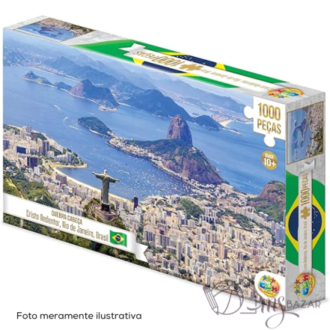 Quebra Cabeça de 1000 Peças Cristo Redentor, Rio de Janeiro e Brasil - GGB