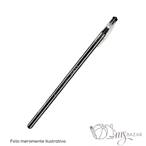 Caneta Esferográfica Stripes Cores 0,7mm Preta/Azul - Goller