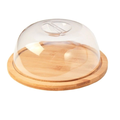 Boleira / Queijeira de Bambu Com Tampa de Acrílico 8x19cm - Wincy