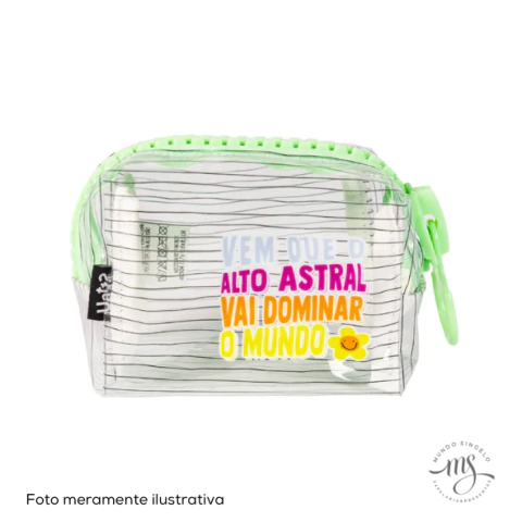 Necessaire Mini Box Mega Zíper Frases Cores E Amores Curta O Seu Dia - Uatt?