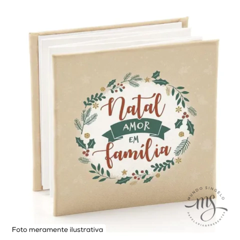 Álbum de Fotos Sanfonado 10x10 Para 12 Fotos Tema Natalino 732 - Ical