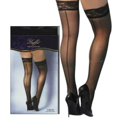 MEIA 7/8 C/ RENDA SILICONE COSTURA ATRAS YAFFA 1558