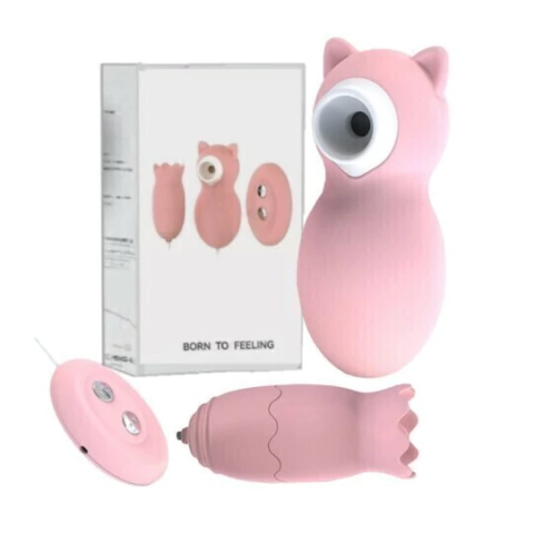 SUGADOR E ESTIMULADOR C/ LINGUA 2X1 GATINHO E BULLET 2613