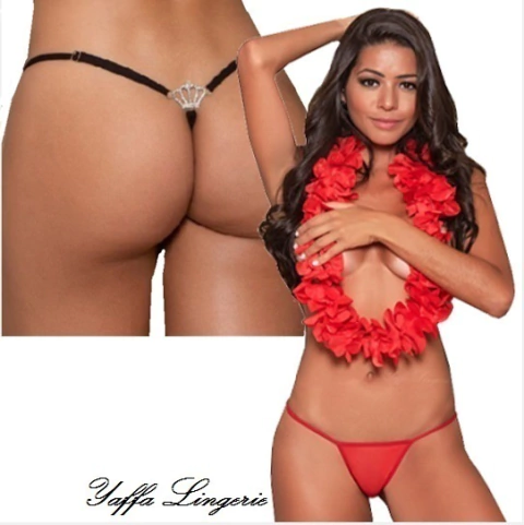 CALCINHA FIO ATRAS PINGENTE COROA C/ STRASS YAFFA 3369