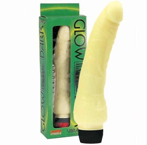 PENIS JELLY 20 Cm GLOW IN THE DARK VIBRATOR 3402