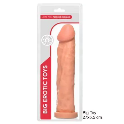 PENIS SILICONE GIGANTE S/ ESCROTO 27,5X5,5CM PELE 3675