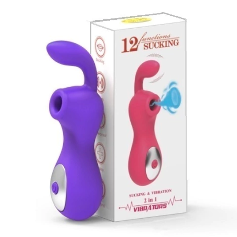 VIBRADOR C/ SUCCAO COELHO RALAP CROMADO 12 MODOS 4976