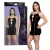 VESTIDO CURTO PRETO ALCA DE AMARRAR S/ MANGA YAFFA 5576 - Afrodith Sex Shop
