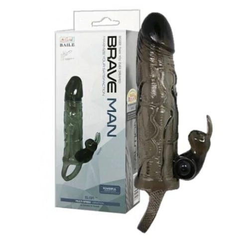 CAPA PENIANA FUMACA CINZA C/ VIBRO ANEL BRAVE MAN 5698