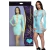 VESTIDO C/ STRASS AZUL BEBE DECOTES E MANGA LONGA YAFFA 5793
