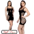 VESTIDO CURTO PRETO ARRASTAO VAZADO S/ MANGA YAFFA 5876