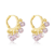 Argola de Clique com Pingentes de Zircônia Rosa Ouro