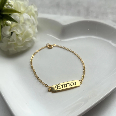 Pulseira Bebê Plaquinha Personalizada - comprar online