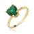 Conjunto Anel e Brinco Coração com Zircônia Verde Esmeralda Ouro - comprar online