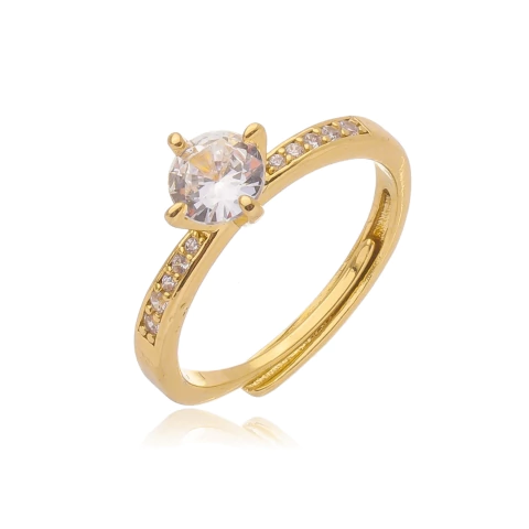 Anel Solitário Ajustável