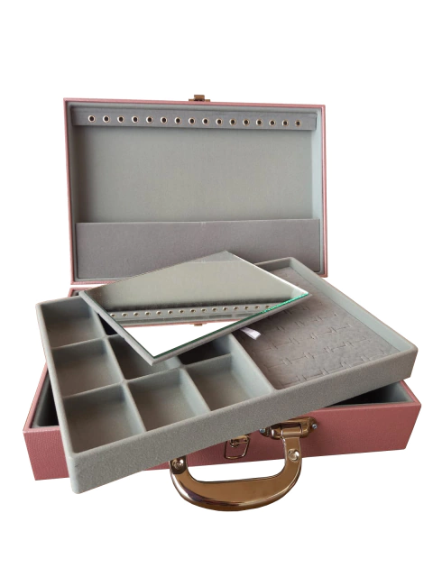 Maleta G Dupla- Rosa Metálico