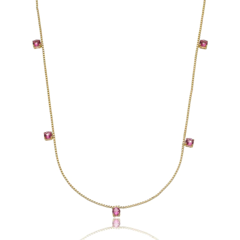 Longuinho Pontos de Luz Pink Ouro