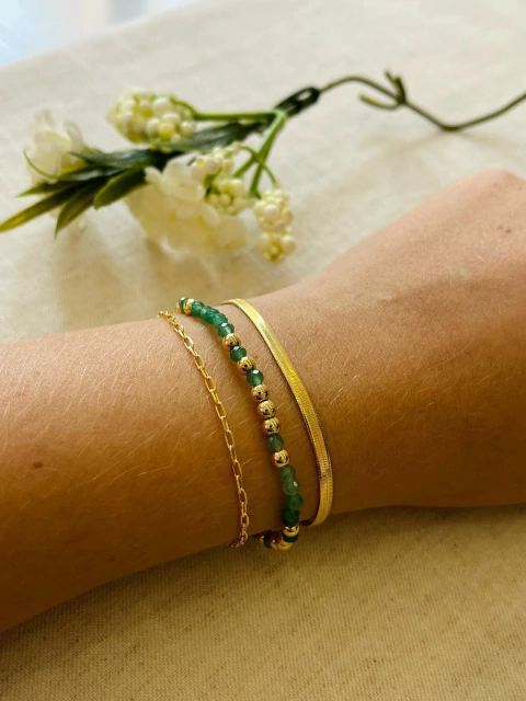 Pulseira Quartzo Verde Ouro - comprar online