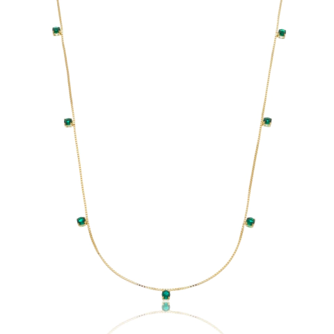 Longuinho Pontos de Luz Verde Esmeralda Ouro