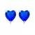 Conjunto Anel e Brinco Coração com Zircônia Azul Royal Prata na internet