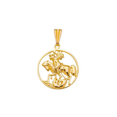 Pingente São Jorge Vazado Ouro