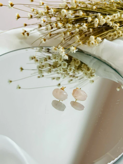 Brinco Quartzo Rosa - comprar online