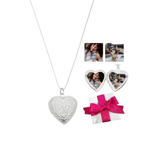 Colar Relicário Pet Prata