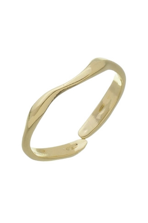 Anel Orgânico Ajustável Nina Banhado a Ouro 18k