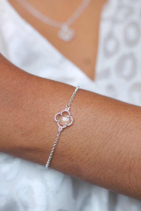 Pulseira Catarina Trevo Prata 925 Legítima