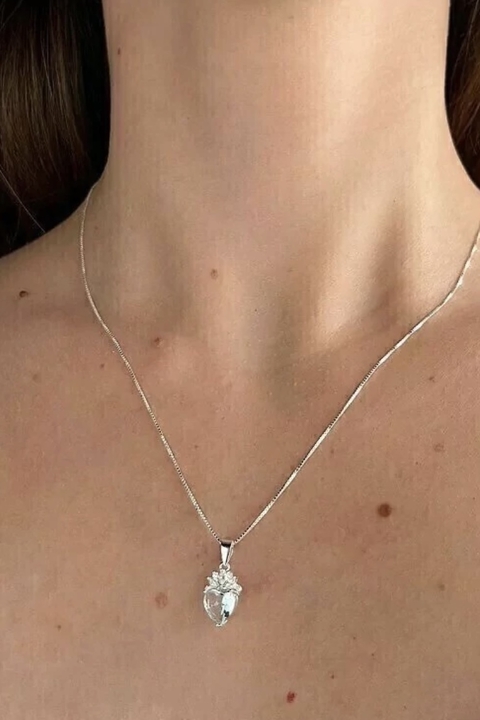 Colar Coração Humano Azul Prata 925 Legítima - comprar online