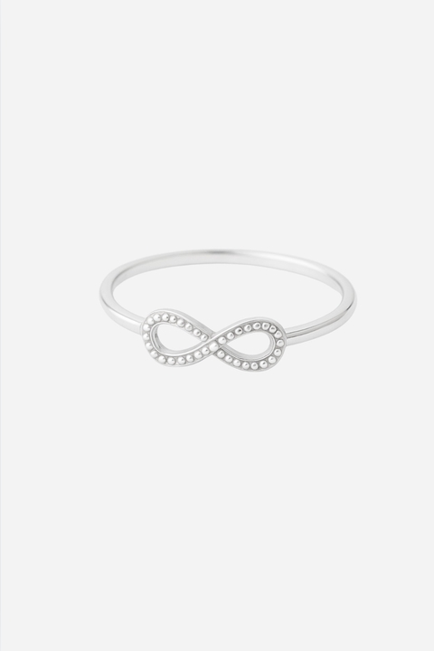 Anel Infinito Pontilhado Prata 925 - comprar online